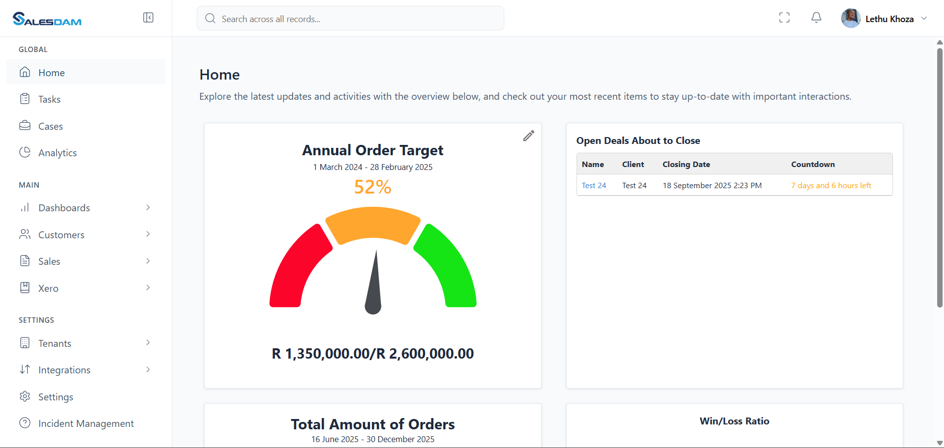 Salesdam Dashboard